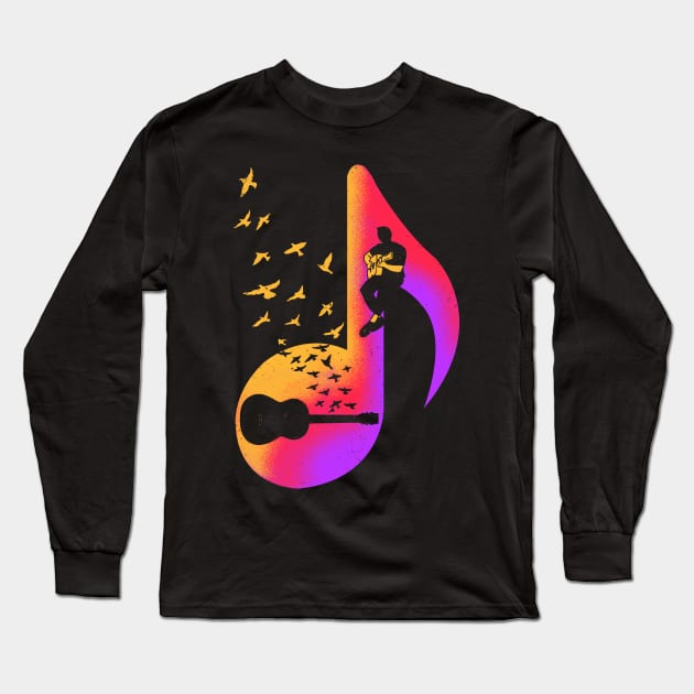 Acoustic Guitar Player Long Sleeve T-Shirt by barmalisiRTB